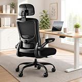 Ergonomic Office Chair for Long Hours, Adjustable Padded Lumbar Support for Lower Back Relief, 330 lb Capacity, Comfortable Computer Desk Chair for Home Office, Work & Study