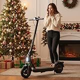 MEGAWHEELS Electric Scooter,Electric Scooter Adults with Suspension,10in Pneumatic Tires,350W Motor,19 Miles Long Range,15.5 Mph,E Scooter with Smart APP Control for Commuting, Outdoor, Short Travel