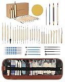 TEMONTIAN Clay Sculpting Tools,Air Dry,Pottery Tools,44 Pcs Double Sided Polymer Clay Tools Kit,Ceramics, Modeling Tools with Carrying Case Bag