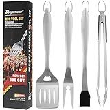 ROMANTICIST 4pcs Heavy Duty Grill Accessories for Top Chef - Professional Grill Tool Set & Basic BBQ Tools for Backyard Restaurant Outdoor Kitchen - Deluxe Grill Gift for Dad on Father’s Day Christmas
