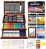 Soucolor Art Supplies, 192-Pack Deluxe Art Set Drawing Painting Supplies Kit with Acrylic Pad, Watercolor Pad, Sketch Book, Canvases, Acrylic Paint, Crayons, Pencils, Gifts for Artist Adults Teen Kids