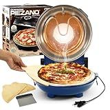 PIEZANO Crispy Crust Pizza Oven by Granitestone – Electric Pizza Oven Indoor Portable, 12 Inch Indoor Pizza Oven Countertop, Pizza Maker Heats up to 800˚F for Stone Baked Pizza at Home - Navy