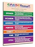Safety Magnets ZOCO – SOAPSToneS Strategy Poster (5-Pack) – Rhetorical Analysis & Writing Tool for ELA, AP English, or Literature Class – Laminated 17x22 – Middle & High School Classroom Decor