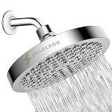 SparkPod Rain Shower Head, 6 Inch Round, Luxury Polished Chrome Finish