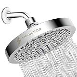 SparkPod Shower Head - High Pressure Rain - Premium Quality Luxury Design - Easy Clean Adjustable Replacement for Your Bathroom Shower Heads (Luxury Polished Chrome, 6 Inch Round)