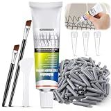 Avenuebool Dishwasher Rack Repair Kit, 1.7oz Waterproof Rack Repair Coating with 100pcs Tine Prong End Caps, Dishwasher Vinyl Rust Protection & Restoration, High & Low Temperature Resistant, Grey