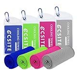 CSITE 4 Pack Cooling Towels (47"x12") for Neck and Face, Ice Towel for Hot Weather, Soft Breathable Chilly Gym Towels, Microfiber Towel for Work Out, Yoga, Running, Camping & More Activities