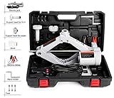 STANDTALL Electric Car Jack 3T Scissor Floor Jack Set 12V Automatic Vehicle Lift Kit for Road Emergency Tire Change Car Repair Tool for Sedans and SUV