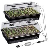 Patigrow 120-Cell Self-Watering Seed Starter Tray with Grow Light, Seed Starter Kit with 4.07” Humidity Dome, Indoor Seedling Starter Tray, Seed Starting Trays for Plant Germination, Seeds Growing