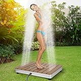 Dyna-Living Outdoor Pool Shower Garden Shower, 157.5-inch Water Flow Height Adjustable with Foot Wheel, Portable Outdoor Shower Floor Camping Pool Sauna Shower Outdoor Sprinkler, 441 lbs Load-Bearing