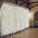 TORCHSTAR 9.8FT Ă— 9.8FT Window Curtain Light, Extendable String Light Kit, Pure White, 8 Modes Outdoor Nativity Scenes for Party, Wedding, Restaurant, Festival, Hotel, Bar, Home, Patio, Garden