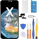 LL TRADER Screen Replacement for iPhone X 5.8‘’ LCD Display Touch Screen Digitiser with Repair Tool Kits Black Framework
