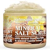 Dead Sea Collection Almond Vanilla Salt Scrub – Exfoliating Body Scrub for Women – Moisturizing and Nourishing Skin – with Pure Oils and Dead Sea Minerals (23.28 Oz)
