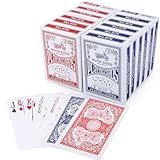 LotFancy Playing Cards, 12 Pack, Decks of Cards Bulk, Poker Size, Standard Index, for Blackjack, Euchre, Canasta Card Game, 6 Blue and 6 Red, Casino Grade Poker Cards