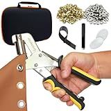 Gromerior Premium Grommet Tool Kit (3/8 inch 10mm) with Case & 300 Sets Grommets, Heavy-Duty Eyelet Press Plier & Hole Punch Included, Grommet Maker for Fabric/Leather/Tarps/Canvas/Banners