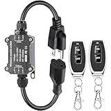 AC110V Remote Control Power Switch,Waterproof Wireless Light Switch,165 Feet Long,AC110V/120V/250V/20A RF Module Relay,Outdoor Weatherproof Smart Socket,Electrical Equipment