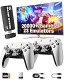 2026 Upgraded Retro Gaming Console, 20,000+ Retro Game Stick, 23 Emulators, 4K HD HDMI TV Game Stick, Built-in Classic Video Games, Plug & Play Game Console for TV 2 Wireless Controllers (Black)