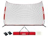 KuiBonu 20x10 Foot Barricade Backstop Net, Basketball Barrier Net with Sturdy Steel Frame and Heavy-Duty Netting, Perfect for Lacrosse Baseball Soccer Basketball and More