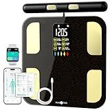 Scale for Body Weight, RunSTAR 8 Electrodes High Accurate Rechargeable Composition Analyzer with BMR Index Body Fat Digital Scale Composition Muscle & Fat Measurement Large Display 400lb