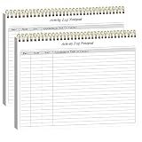 (2-Pack) Activity Log Notepad - Spiral Activity Log Book for Business Work, Undated Weekly To Do List Notepad, Organized Time Spending, Appointment or Contact, Total in 104 Sheets, 100gsm Paper, 8.5" x 11"