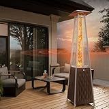 EAST OAK Pyramid Patio Heater, 48,000 BTU Outdoor Patio Heater, Quartz Glass Tube Propane Heater for Commercial & Residential, Triple Protection System, With Wheels, 2024 Upgrade, Bronze