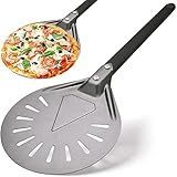RTT Turning Pizza Peel with 8" Aluminum Round Pizza Paddle,23.6" Overall,Outdoor Pizza Oven Accessories