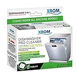 XROM Dishwasher Cleaner Tablets, Plant Based, Deep Clean and Descaler, Removes Odors & Hard Water Stains, 6 Treatments.