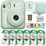 Fujifilm Instax Mini 12 Instant Camera Bundle with Fujifilm Instax Mini Instant Film Value Pack (60 Sheets) with Accessories Including Protective Case, Strap, Photo Album (Mint Green)