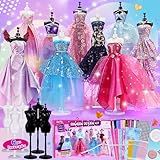 ONE TO FOUR 800+Pcs - Fashion Designer Kit for Girls with 6 Mannequins - Arts and Crafts Kit- Sewing Kit for Kid Ages 8-12 -Girl Gift Age 6 7 8 9 10 11 12-Gifts for Teen Girls