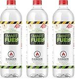 Smart Fuel - Bioethanol Fuel for Fireplaces, Tabletop Fires, Stoves & Burners, Flash-Free, Toxic-Free & Clean Burning Bio Ethanol, Sustainable & Denatured Alcohol - 1 Liter, Pack of 3