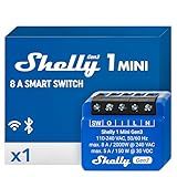 Shelly 1 Mini Gen3 | WiFi Smart Switch Relay 1 Channel 8A | Home Automation | Bluetooth Gateway | Compatible with Alexa & Google Home | iOS Android App | No Hub Required | Dry Contacts