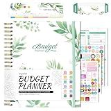 Ospelelf Budget Planner - Monthly Budget Book with Expense Tracker Notebook, Undated 12 Month Bill Organizer & Finance Planner, A4 Account Book with 12 Index Pockets, Zipper Pouch, Stickers(Green)