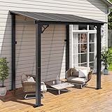 Aoxun 8’x5’ Premium Gazebo with Aluminum Frame & Polycarbonate Panel, Black