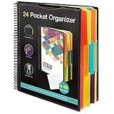 KTRIO 24 Pocket Poly Project Organizer, Spiral Binder Organizer Multi Pocket Folder with Dividers, Back Cover Utility Pouch, Letter Size School Supplies