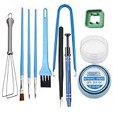 10 Pieces Keyboard Lube Kit Come with 0.35OZ GPL 205G0 and 2 in 1 Switch Opener for Cherry Mx Gateron Switches Contains Keycap Puller Switch Puller Stem Holder Lube Brush Tweezers