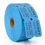 L LIKED Blue Raffle Tickets 2" x 2", Double Roll, 1000 Pairs/Roll