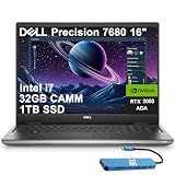 Dell Precision 7000 7680 Mobile Workstation Laptop (NVIDIA RTX 2000 Ada 8GB, 16" FHD+, Intel 20-Core i7-13850HX (> Ultra 9-185H), 32GB LPCAMM2 DDR5, 1TB SSD) Pro Max for Designer, IST HUB, Win 11 Pro