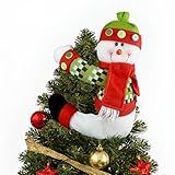 Christmas Tree Topper Snowman,Unique Holiday Xmas Decorations Funny Home Decor,Also Be Used As Curtain Tie and Hugger Wine Bottle,Red White Green