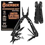 Gerber Gear Suspension-NXT EDC Multitool 15-in-1 Pocket Knife, Needle Nose Pliers and Wire Stripper for Camping and Survival, Black