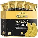 Maskiss 24k Gold Under Eye Patches (25 Pairs), eye mask, Collagen Skin Care Products, Eye Patches for Puffy Eyes, eye masks for dark circles and puffiness