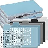 Harloon 52 Pcs Dry Erase Index Card Guide Set Include 50 Index Card Dividers 2 Number Alphabet Sticker with Tabs Photo Dividers for Office Business Back to School Supplies(3 x 5 Inch,Modern Blue)
