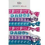 Dance Hair Ties Gift Set – 8pc No Crease No Tug Elastic Hair Accessories for Girls, Ponytail Holders for Dancers, Dance Team, Recital or Competition Gifts