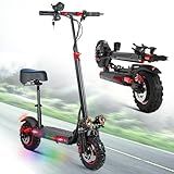 TYOKUM 11'' Electric Scooters Adult with Seat - 1200W Offroad Electric Scooter Up to 34MPH,31Miles Long Range Fast Scooter for Commuting ，48V 18Ah Battery,All-Terrain Dual Suspension E-Scooter