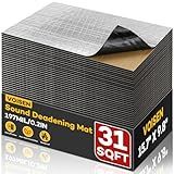 VOISEN Sound Deading Material for Cars,197 mil(5mm) 31 sqft Sound Deadening,Aluminum Foil Foam Automotive Soundproofing Material,Noise Insulation and Vibration Dampening Material 28 Pcs