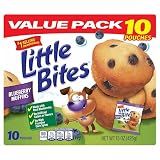 (Value Pack) Little Bites Blueberry Muffins, 10 individual packs, (1.5 oz each), Real Blueberries Mini Muffins, 15 oz Multipack