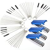 Mudder Set of 9 Carburetor Cleaning Kit Carburetor Carbon Dirt Jet Remove Cleaner Torch Tip Cleaner Tool Cleaning Wire Needles and Nylon Brushes for Motorcycle Moped Welder Carb Spray Gun