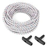 SSFOLPFEE High Strength Recoil Start Rope Replacement for Chainsaws, Lawn Mowers, Gas or Diesel Engines - 50 feet with 2 Universal Handles Compatible with Briggs & Stratton,Husqvarna, STIHL