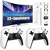 2026 New Retro Gaming Console with 40,000+ Video Games, 23 Emulators, 128GB Game Stick 4K 40,000 Games, Dual 2.4G Wireless Controllers, Plug & Play Game Stick White