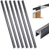 Leinuosen 6 Pcs File Cabinet Rails PVC Hanging Black Document Cabinet Rails for Drawer Sides Letter Size Office File Drawer Holder Organizer Storage, 15.8 Inches Long(1/2 Inch Wide)