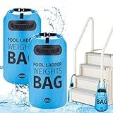 Heavy Duty Pool Ladder Weights - 50lbs Sand Fillable Universal Sand Bags Step Anchors, 500D PVC Waterproof Tear-Resistance Foldable Sandbags for Above Ground Swimming Pools Stair Entry Systems, 2PCS